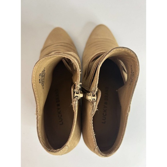 Lucky Brand Zavrina Bootie Zip Up Ankle Boot Stacked Block Heel Women's 6 - Picture 6 of 11